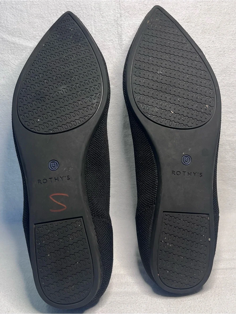 Rothy's the Point II Black Flat Slip On Shoes Size 11.5 - EUC